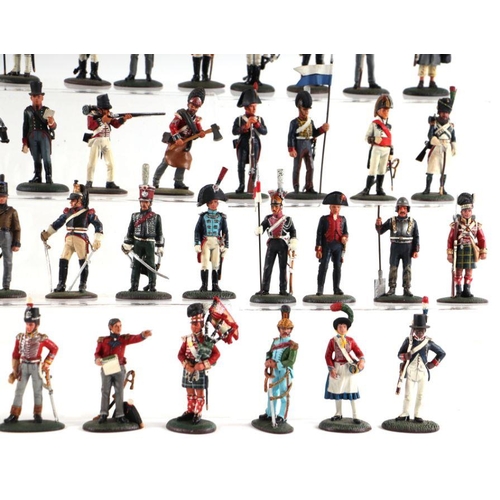 133 - A collection of fifty Del Prado Spanish, French and British Napoleonic War lead soldiers, various re... 