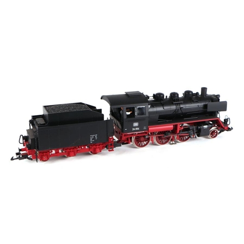 136 - A Piko 'G' gauge 2-6-0 locomotive and tender, catalogue no. 37220, boxed; together with two open wag... 