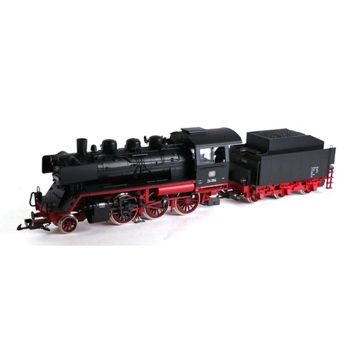 136 - A Piko 'G' gauge 2-6-0 locomotive and tender, catalogue no. 37220, boxed; together with two open wag... 