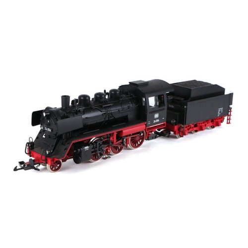 136 - A Piko 'G' gauge 2-6-0 locomotive and tender, catalogue no. 37220, boxed; together with two open wag... 