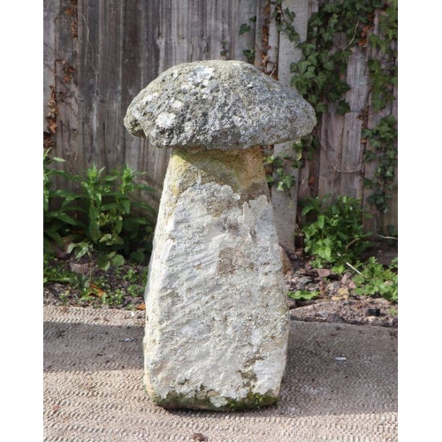 18 - A well weathered staddle stone, 84cms high.