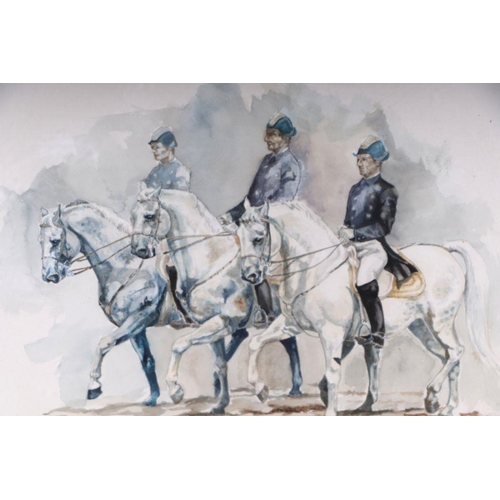 198 - Ferrari - Study of Three Large Horses - signed lower right, framed & glazed, 47 by 31cms.