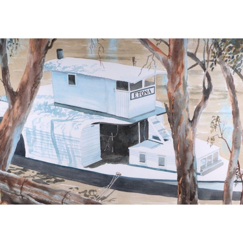 262 - Elizabeth Phillips (20th century Australian) - Etona - study of a houseboat, signed & dated '87 ... 