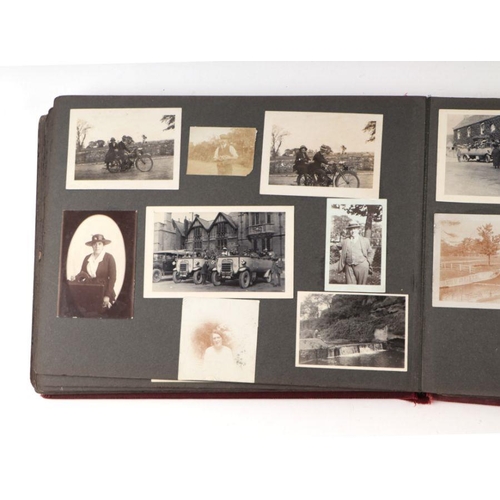 29 - An early 20th century family photograph album depicting travels and motor vehicles.