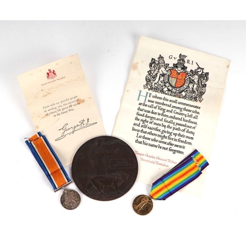 84 - A WWI Victory medal and War medal pair awarded to '2620 TPR. C. E. RICHES. HOUSEHOLD. B.N.' and Deat... 