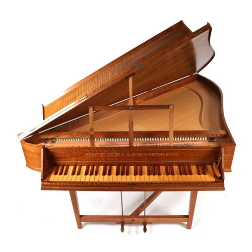 93 - A Robert Goble & Son MCMLXXVI (1976) walnut spinet, 106cms wide.