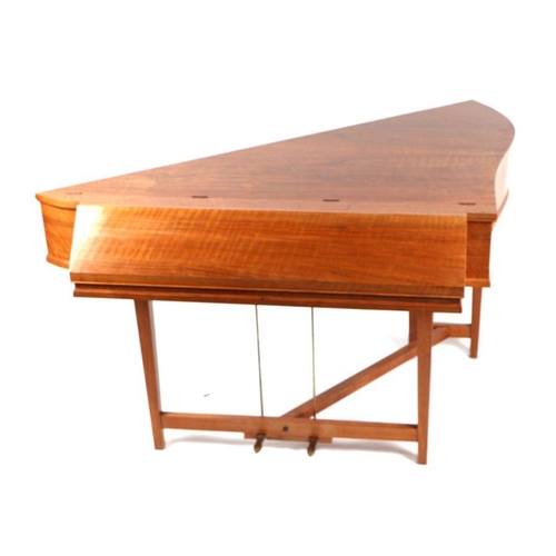 93 - A Robert Goble & Son MCMLXXVI (1976) walnut spinet, 106cms wide.