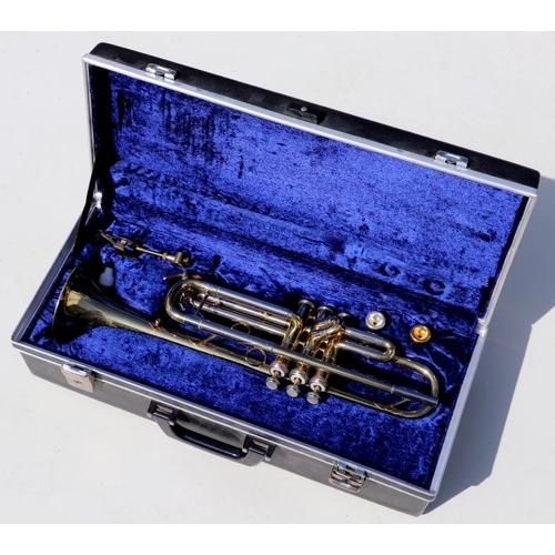 94 - A Sonora brass trumpet, cased.