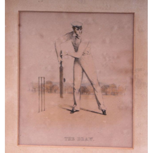 99 - After G F Watts - a set of six Victorian cricket prints made to illustrate a famous instructional ma... 