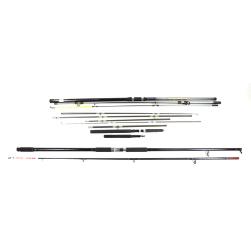 100 - A quantity of sea fishing and course fishing tackle to include a Mikko Marine 10ft rod; a two-piece ... 