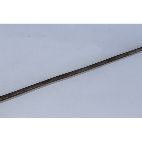 76 - A Middle Eastern metal mounted hardwood sword stick, overall 100cms long, blade length 58cms.