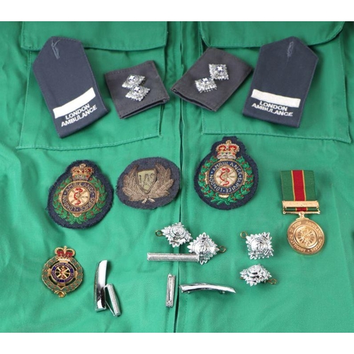 111 - A Woman's Royal Army Corp belt; sashes and Association of Chief Ambulance Officer's medallion, overa... 