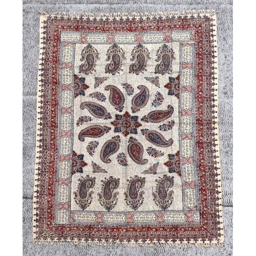 144 - An Iranian Esfahan traditional cotton hand printed wall hanging, 140 by 200cms.