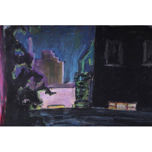 155 - Tomaso Bacigalupo - Chelsea at Night - signed & dated '69 lower right, pastel, Chelsea Art Socie... 