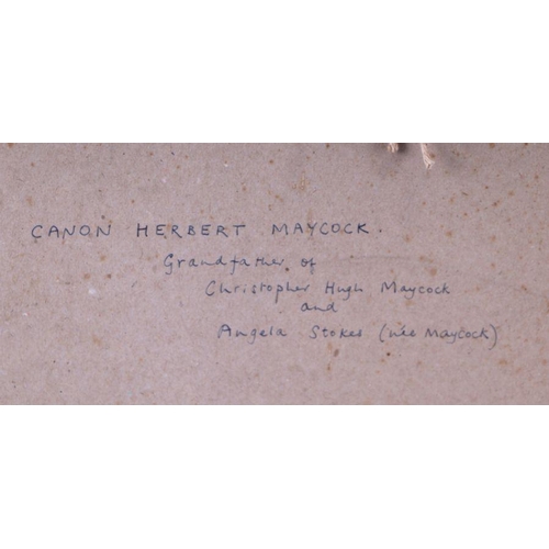 188 - 20th century British - Portrait of the Canon Herbert Maycock - initialled 'JHD' and dated 1925 lower... 