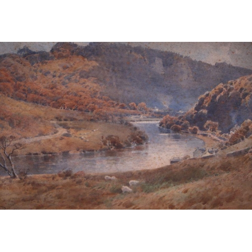 200 - Fred Tucker (1860-1935) - River Scene - signed lower left, watercolour, framed & glazed, 48 by 3... 