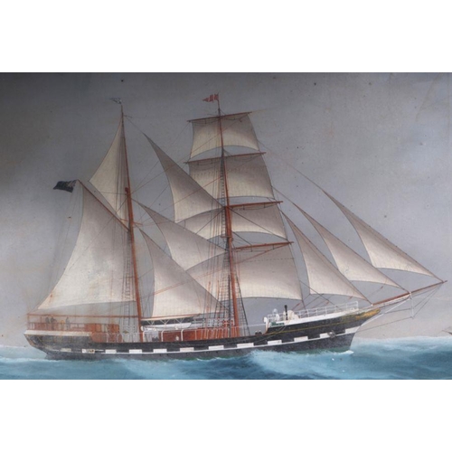 201 - Late 19th / early 20th century - A Twin Masted Sailing Ship in Full Sail - gouache, and its pair wit... 