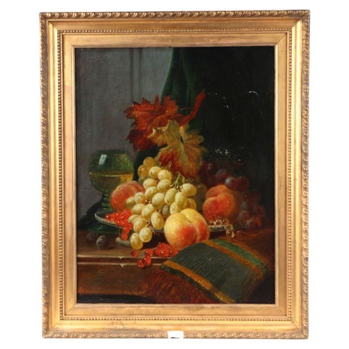 206 - Thomas Bale (British 1809-1864) - Still Life of Peaches, Grapes and other Fruit - oil on canvas, sig... 