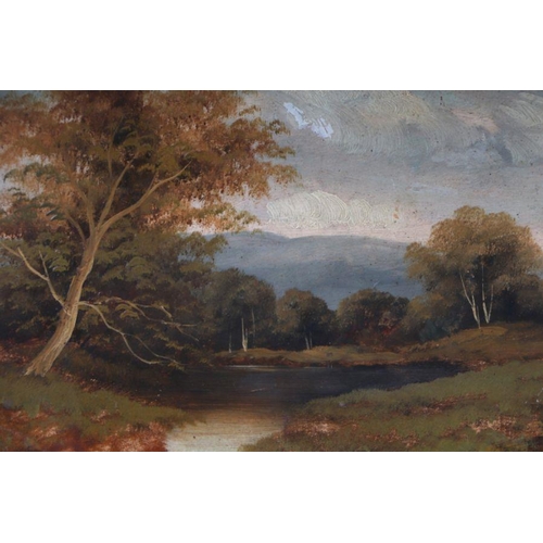 214 - Victorian school - a pair of river scenes, oils on board, framed, 29 by 20cms (2).