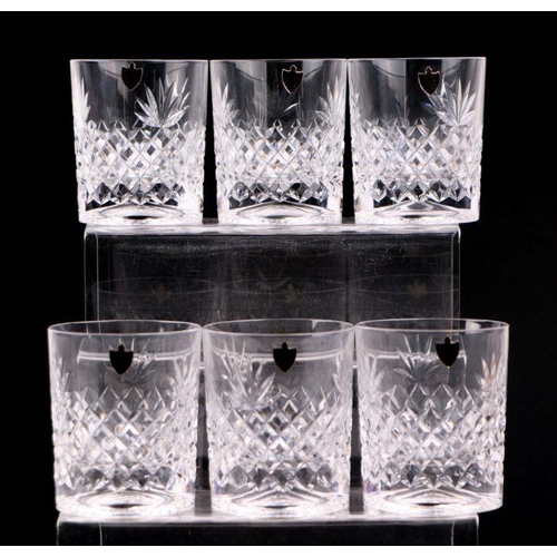 228 - A set of six Watford Crystal Cheney pattern whisky tumblers; together with a set of six Watford Crys... 