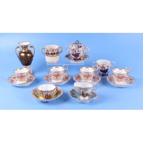 234 - A quantity of cabinet cups to include Dresden, Crown Derby and Coalport; together with other mixed c... 