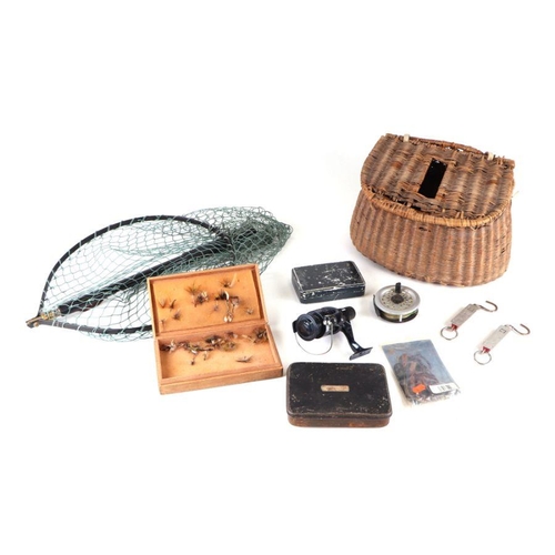 306 - A quantity of assorted vintage fishing tackle to include a Hardy Bros (Alnwick) two-piece mahogany f... 