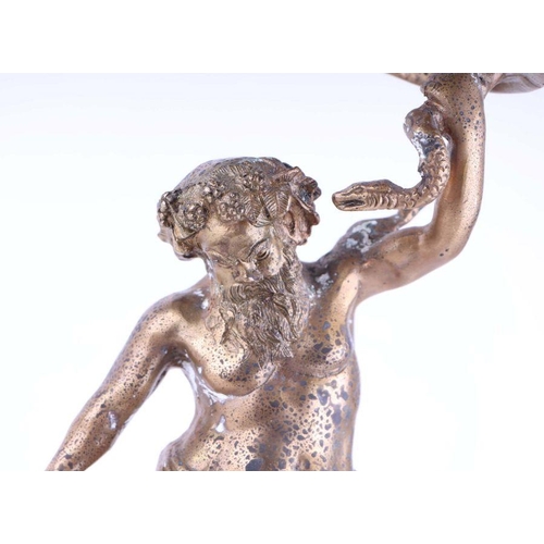 340 - A bronze figure depicting Silenus, the companion and tutor to the wine god Dionysus. 43cm high