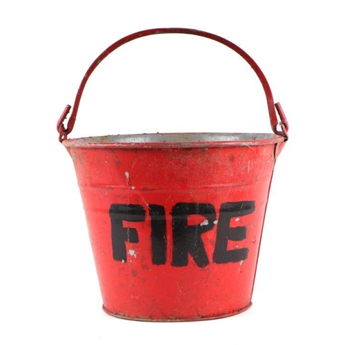 38 - A red painted galvanised fire bucket.