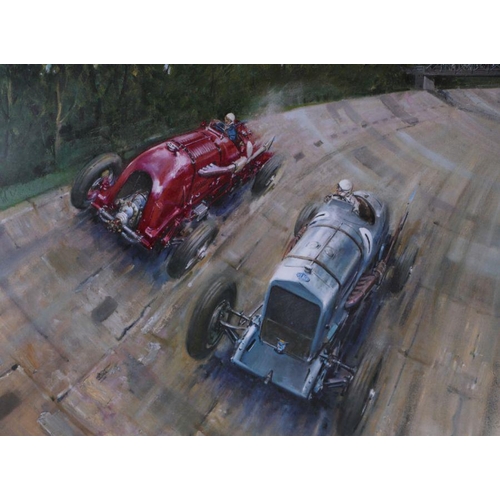 40 - Terence Cuneo (British 1907-1996) - The Spirit of Brooklands - limited edition coloured print 104/85... 