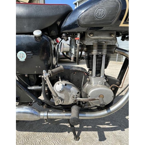 48 - A 1958 AJS 16MS 350cc single, registration no.  YTT804, engine no. 58/16MS 33088, black.  This AJS c... 