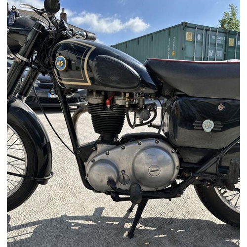 48 - A 1958 AJS 16MS 350cc single, registration no.  YTT804, engine no. 58/16MS 33088, black.  This AJS c... 