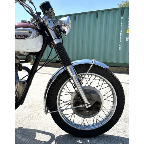 50 - A 1969 Triumph Tiger T100R, registration no. REU 470E, engine no. T100R H52870, red and white.  This... 