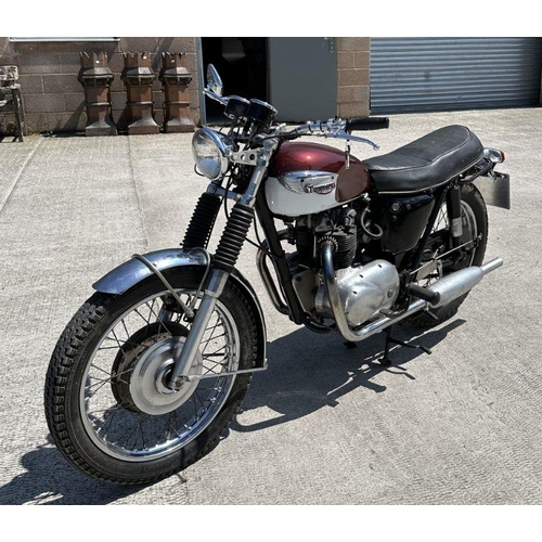 50 - A 1969 Triumph Tiger T100R, registration no. REU 470E, engine no. T100R H52870, red and white.  This... 