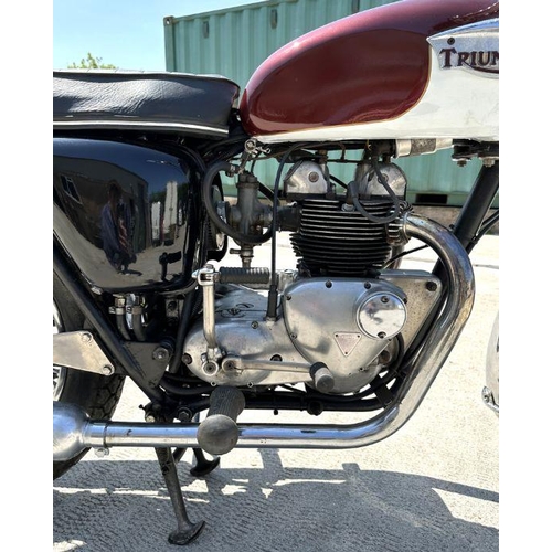 50 - A 1969 Triumph Tiger T100R, registration no. REU 470E, engine no. T100R H52870, red and white.  This... 