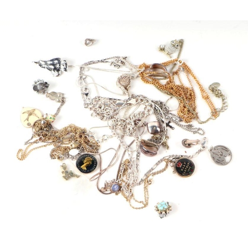 508 - A quantity of assorted costume jewellery to include bracelets, brooches, silver cigarette case and o... 