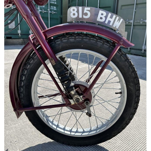 53 - A 1958 BSA Bantam D5 175cc registration no.  815 BHW, frame no.  FD52958, engine no.  ED5B2387, maro... 