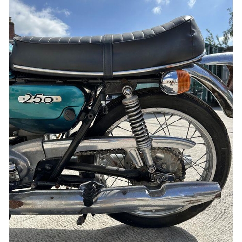 58 - A 1972 Suzuki T250R, unregistered, frame no.  T250R33923, engine no.  T25033949, a low mileage examp... 