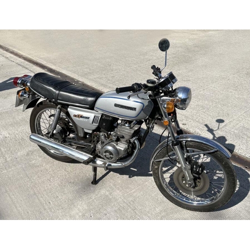 59 - A 1975 Suzuki GT125, registration no.  KAJ 138N, frame no.  GT12542594, engine no.  51819, silver.  ... 