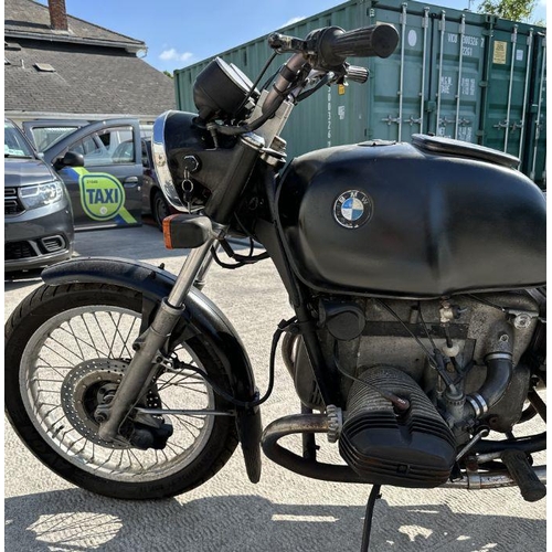 60 - A 1977 BMW R60, registration no.  TLM 511R, frame no. 6001503, engine no. 6001503, black.  This R60 ... 