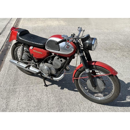 61 - A 1966 Suzuki T20 Super Six, registration no.  ARE 666D, frame no.  226749, engine no.  22841, red. ... 