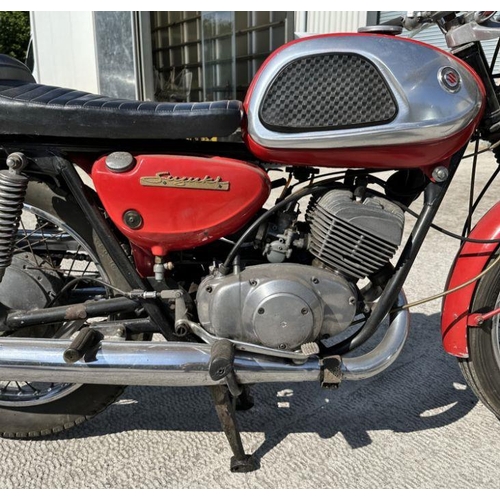 61 - A 1966 Suzuki T20 Super Six, registration no.  ARE 666D, frame no.  226749, engine no.  22841, red. ... 