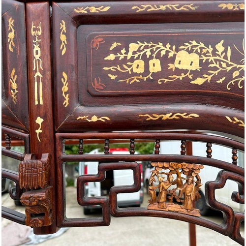 659 - An impressive Chinese elm wood marriage bed.