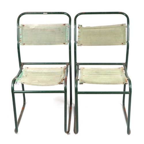 712 - A set of six mid century modern Pel tubular steel and canvas stacking chairs (6)