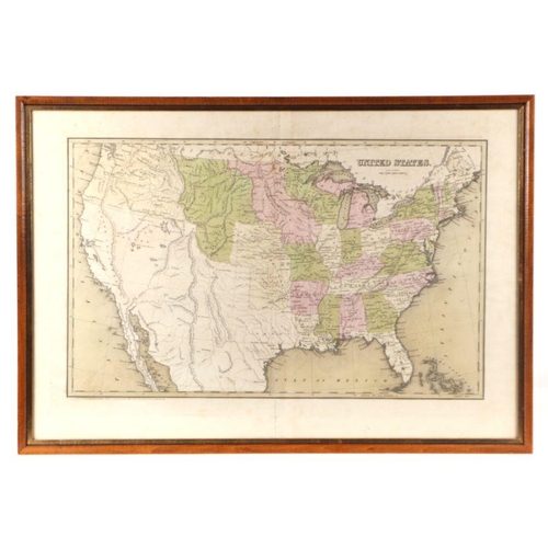 73 - A 19th century coloured map of the United States 'Entered According to the Act of Congress in the Ye... 