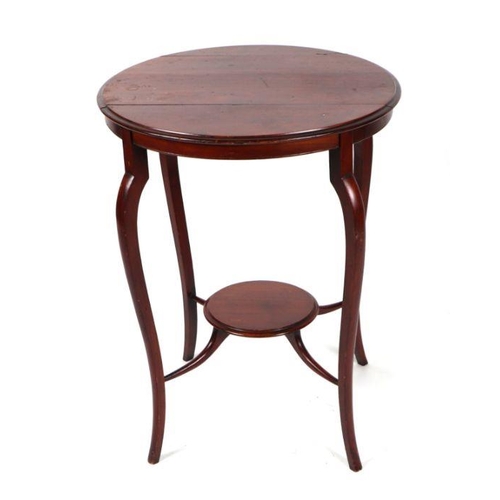 732 - A Victorian mahogany side table with three frieze drawers, on ring turned legs, 108cms wide; togethe... 