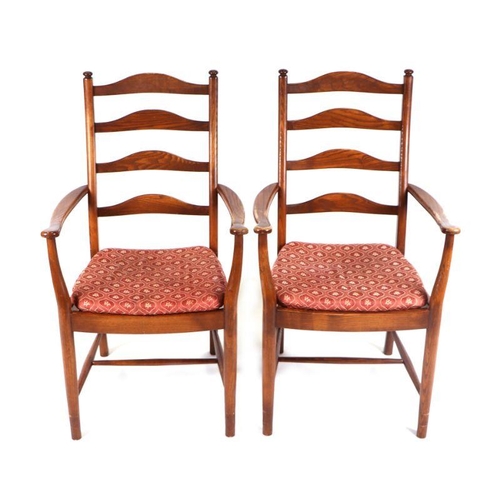 742 - A set of six Ercol ladderback dining chairs.