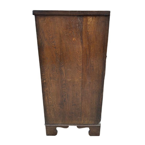 745 - A 19th century oak chest of two short and three graduated long drawers, on bracket feet, 93cms wide.