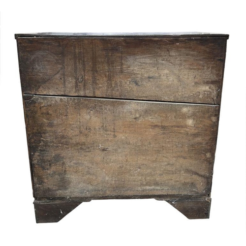 745 - A 19th century oak chest of two short and three graduated long drawers, on bracket feet, 93cms wide.