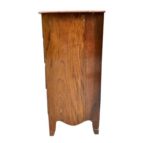 746 - A 19th century mahogany chest of two short and three graduated long drawers, on splay bracket legs, ... 