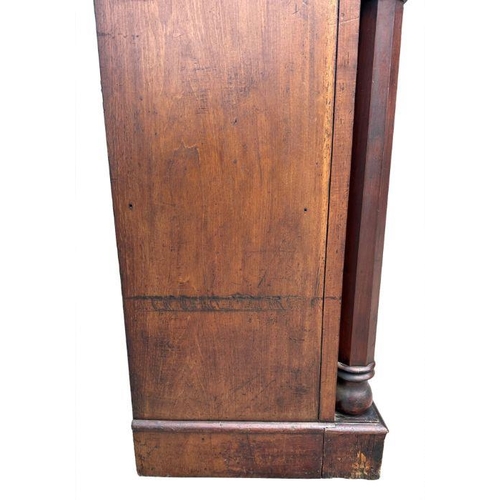 756 - A Victorian mahogany chiffonier with single frieze drawer above two field panelled doors flanked by ... 